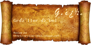 Gröller Ábel névjegykártya